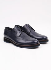 Lacivert Flother Baskı Erkek Klasik Ayakkabı - Oggi Shoes